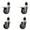 Service Caster 3.5'' SS Maroon Poly Swivel 1-7/8'' Expanding Stem Caster Set 2 Total Lock Brakes, 4PK SCC-SSEXTTL20S3514-PPUB-MRN-2S2-178 - alternate 1
